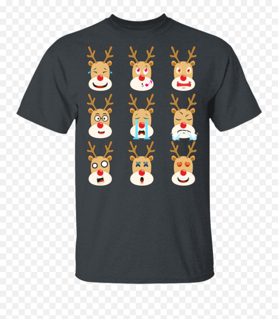 Rudolph Christmas Emoji T - Shirt Santau0027s Reindeer Shirt Dope Bear T Shirts,Emoji 74