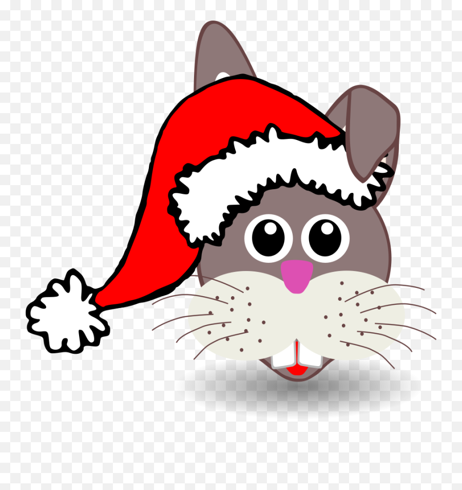 Funny Bunny Face With Santa Claus Hat 102920 Free Svg - Christmas Emoji,Glare Face Emoticon