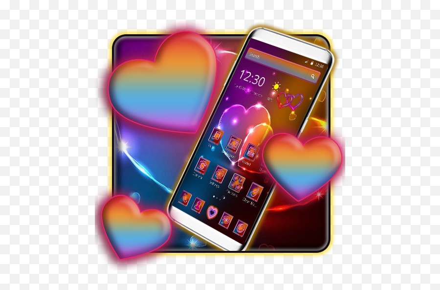 Neon Heart Sparkling Heart 2d Theme - Smartphone Emoji,Sparkle Heart Emoji Png