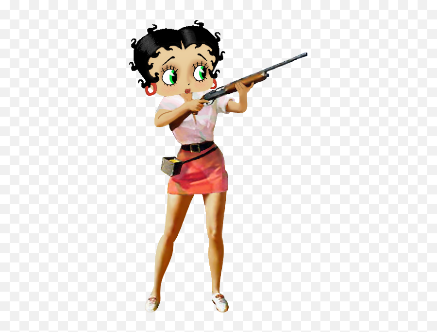 Betty Boop - Betty Boop With A Gun Emoji,Shotgun Emoji