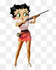 Betty Boop - Betty Boop With A Gun Emoji,Shotgun Emoji