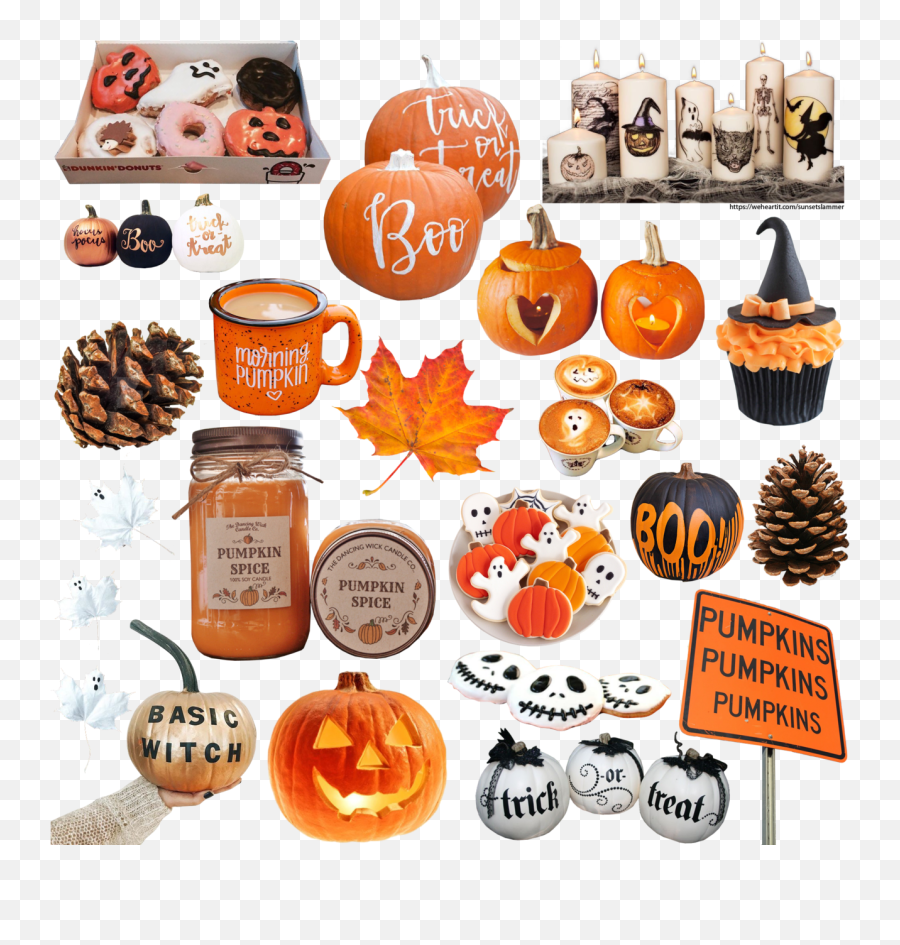 Autumn Orange Sticker - Halloween Edit Aesthetic Emoji,100 Pics Halloween Emoji