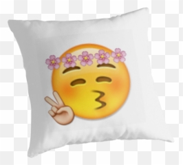 Download Flower Crown Peace Sign Emoji - Peace Sign Face Emoji,Peace Sign Emoji