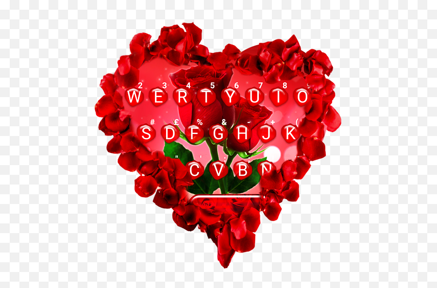 Love Red Rose Keyboard Theme - Day Emoji,Red Rose Emoticon