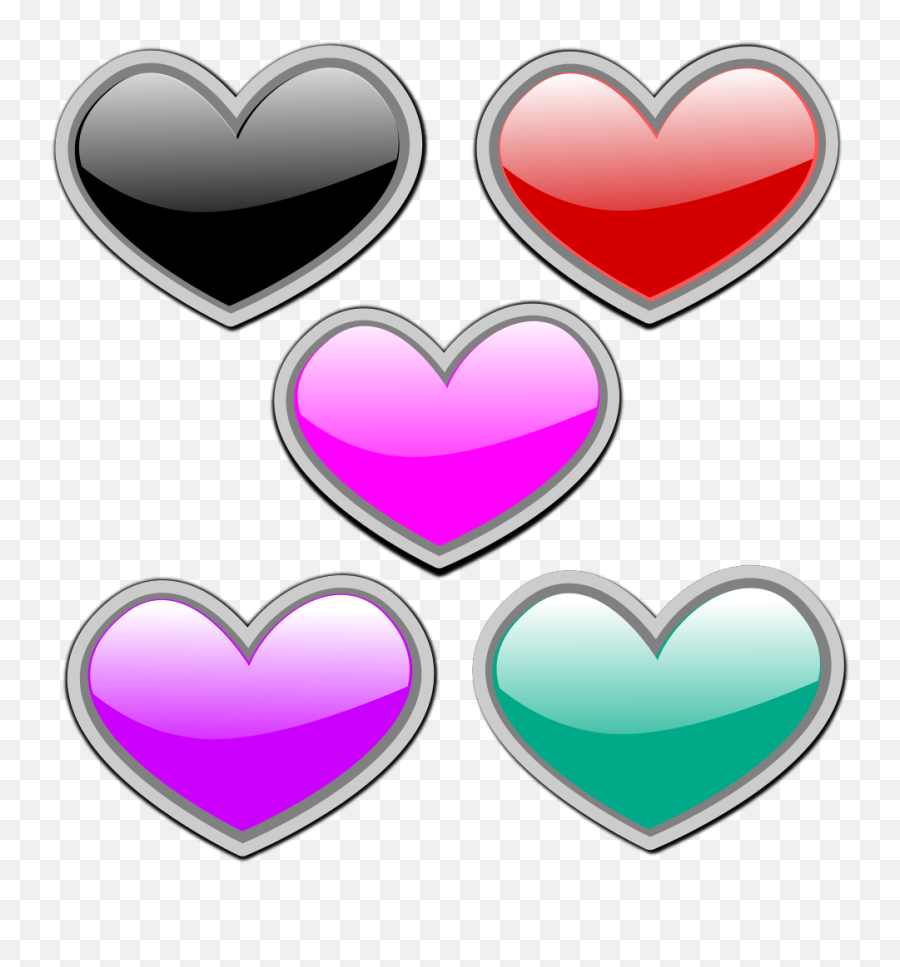 Glossy Hearts 1 Png Svg Clip Art For Web - Download Clip 5 Hearts Cliparts Png Emoji,The Witcher Emoticons