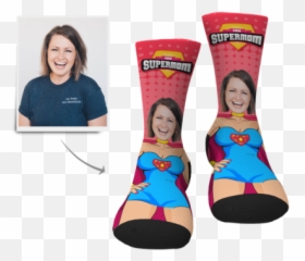 Mothers Day Personalized Supermom Face - For Adult Emoji,Emoji Basketball Socks