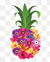 Flower Pineapple Cute Hawaii Beach - Decorative Emoji,Hawaiian Flower Emoticon