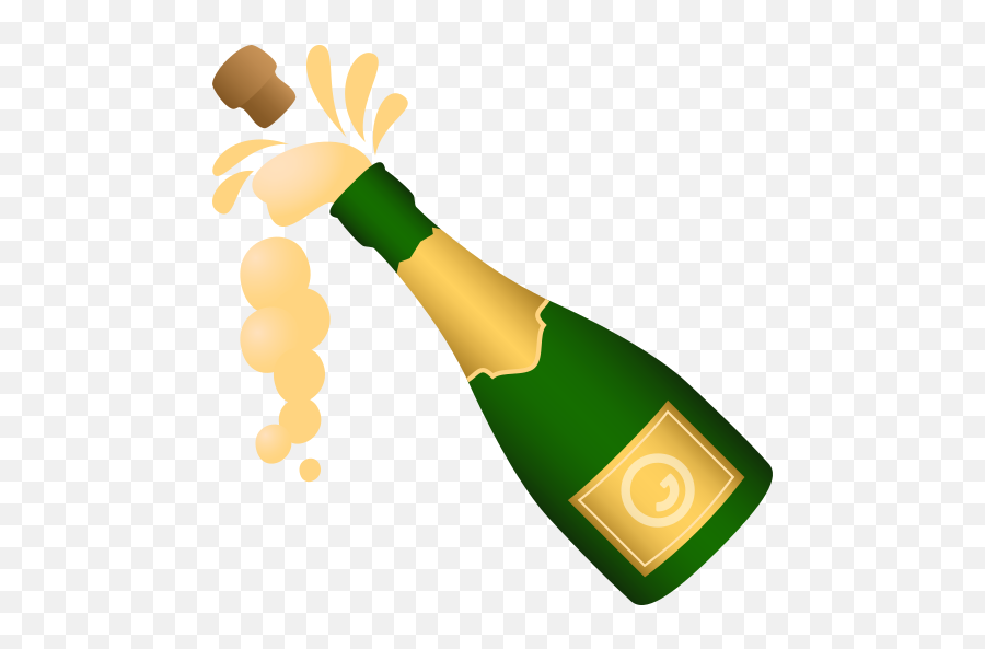 Emoji Champagne Bottle Alcohol - Popping Transparent Background Champagne,Bottle Emoji