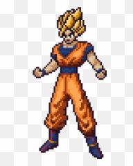 Fanartoc Super Saiyan Goku Pixel Art Clipart - Full Size Goku Super Saiyan Drawing Pixel Emoji,Angry Emoticon Facebook Super Sayian