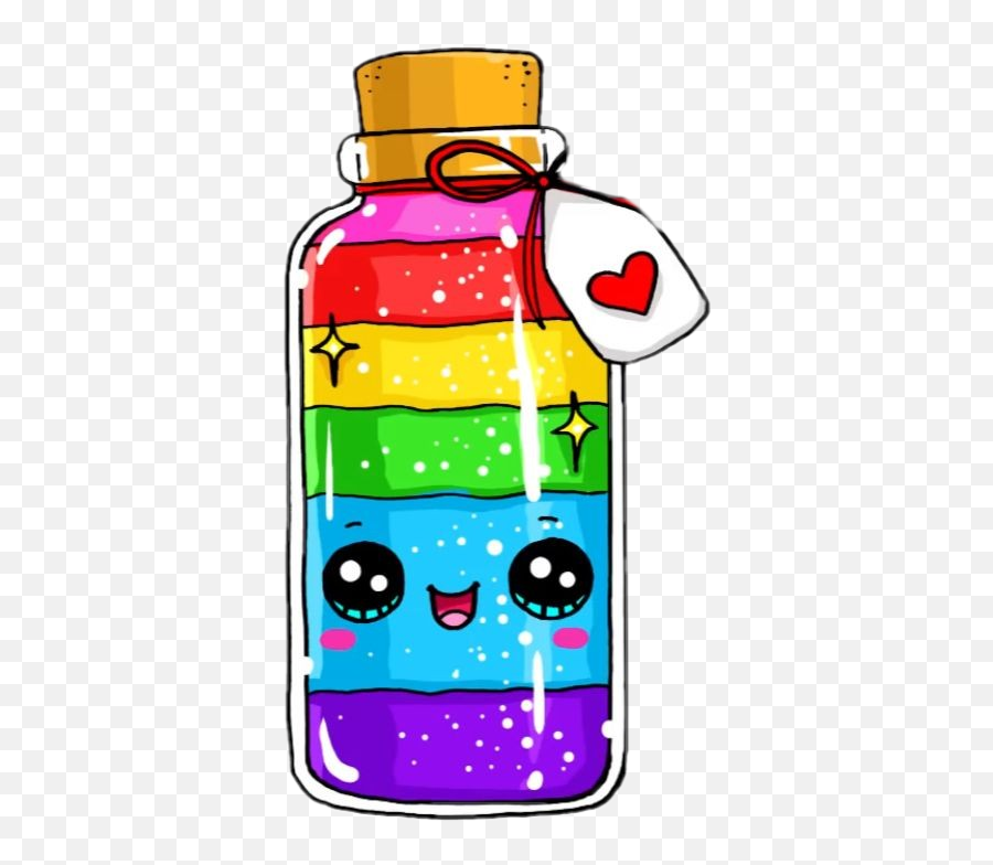 Areluu08 Profiles Kawaii Desenhos Fofos Carinhas Kawaii - Kawaii Rainbow Bottle Emoji,Emojis De Unicornio Usando Un Iphone