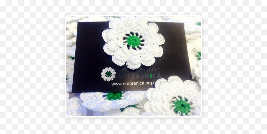 Srebrenica Flower Symbol Emoji,Crocheted Framed Emojis