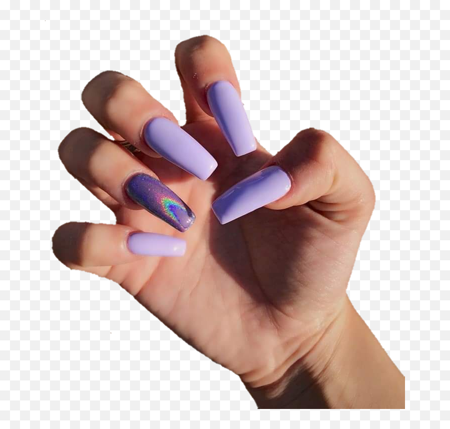Nails Purple Hand Fleek Sticker - Gel Nails Emoji,Fleek Emoji