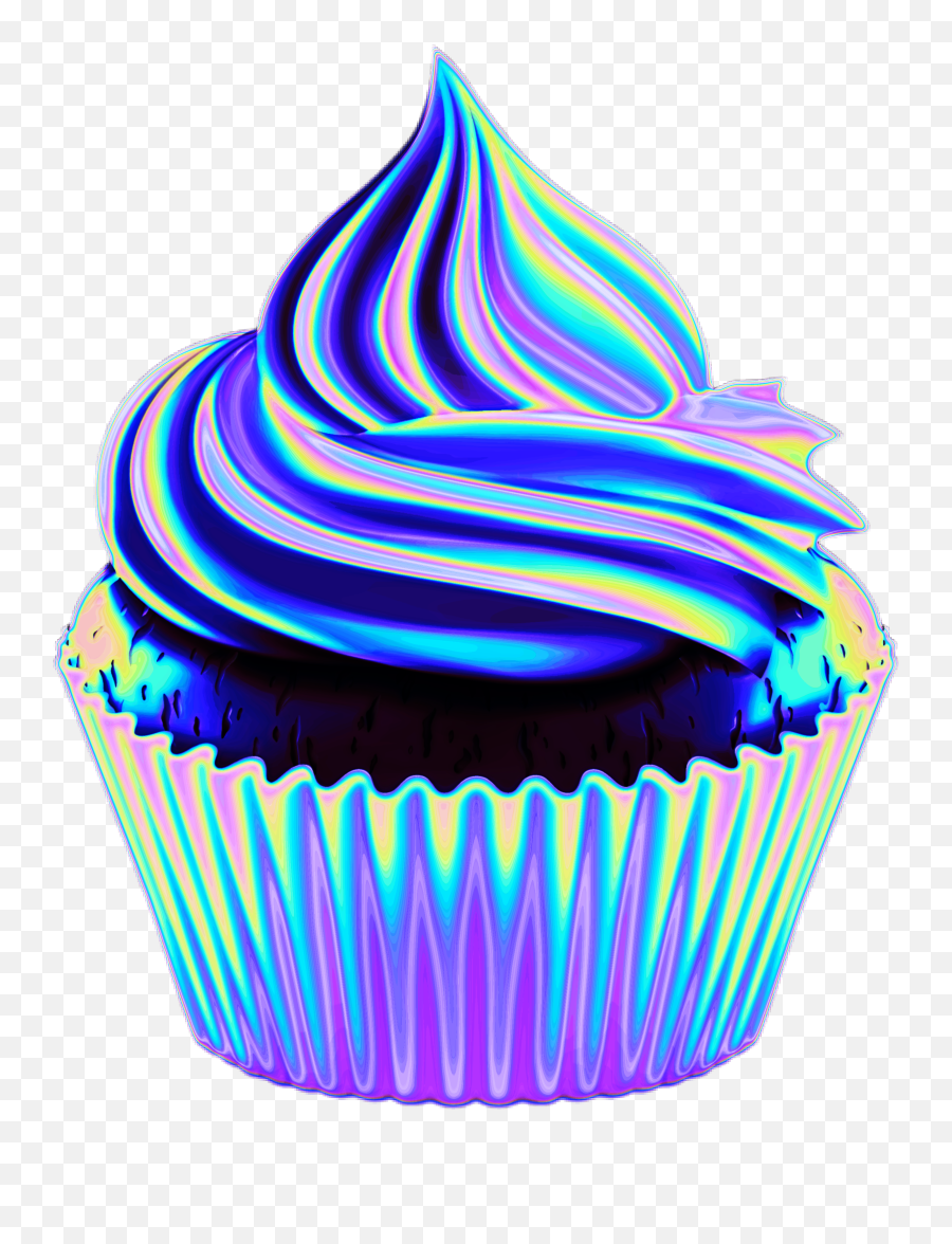 Cupcake Cake Holographic Dinah Sticker - Holographic Cake Emoji,Emoji Cupcake Images