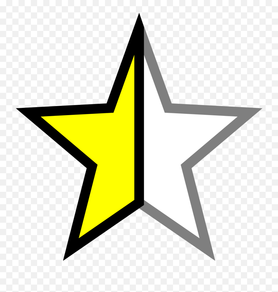 Half Star Yellow - Star Outline With Happy Face Clipart Emoji,Half Star Emoticon