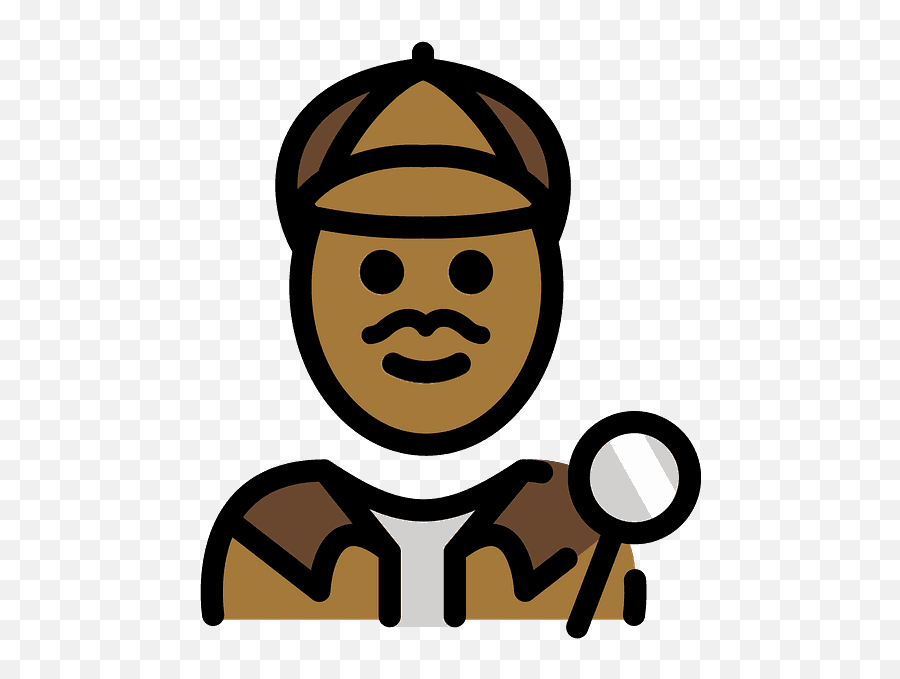 Man Detective Emoji Clipart,Brown Man Emoji