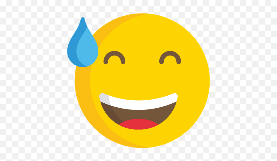 Grinning Face With Sweat Emoji Icon Of - Happy,Face With Cold Sweat Emoji