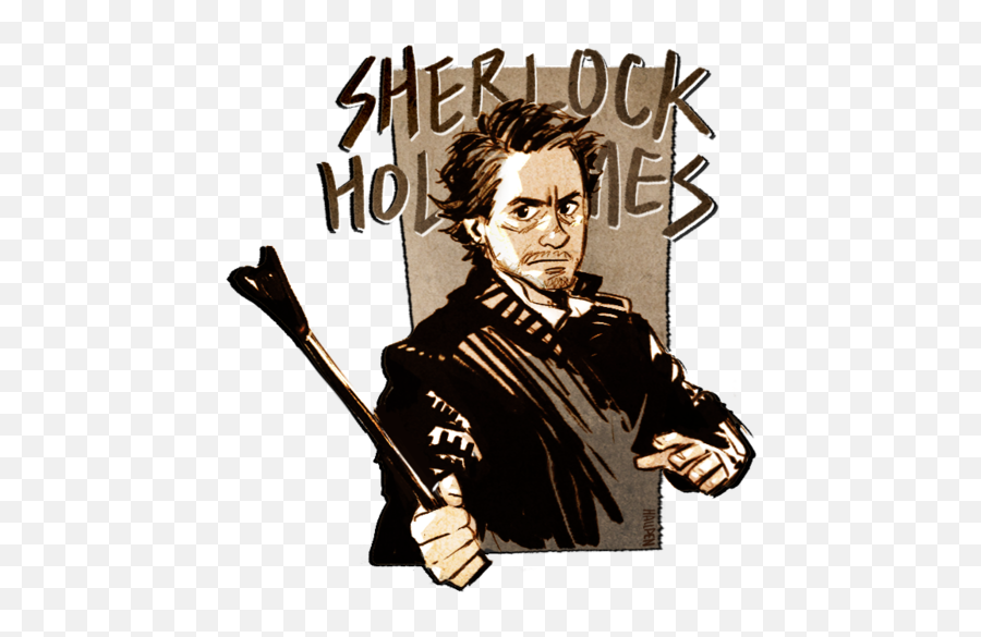 Art Robert Downey Jr And Sherlock Holmes Image - Rdj Sherlock Holmes Robert Downey Jr Art Emoji,Facebook Robert Downey Emotion