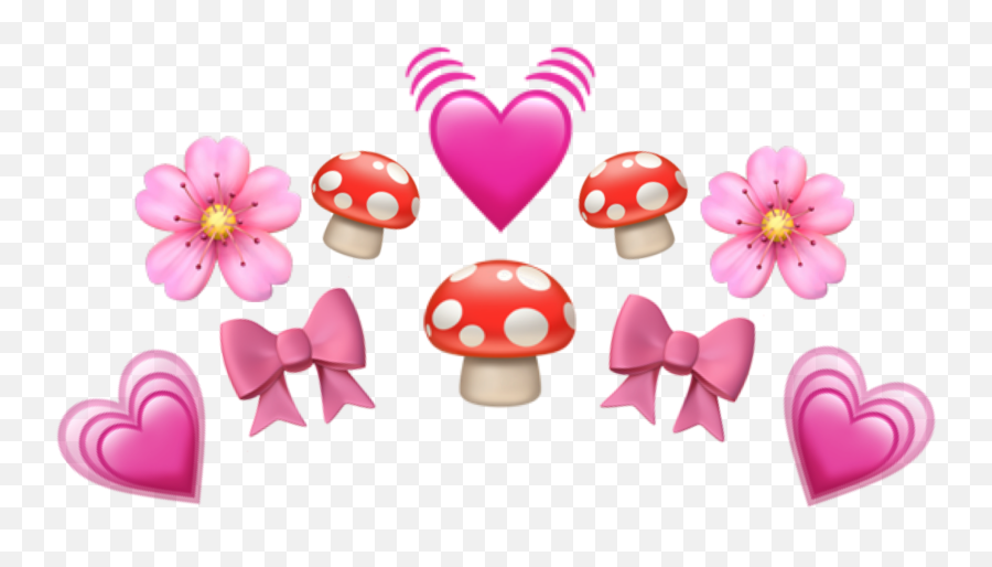 Hearts Emoji Muchroom Flowers Sticker By Idiot - Girly,Perfect Emoji