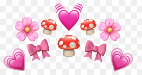 Hearts Emoji Muchroom Flowers Sticker By Idiot - Girly,Perfect Emoji