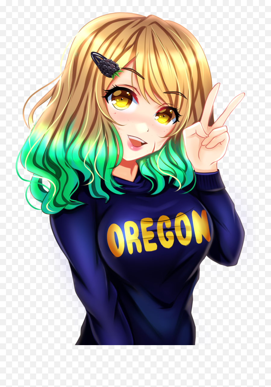 Oregon Chan Commission From - V Sign Emoji,Oragon Flag Emoji