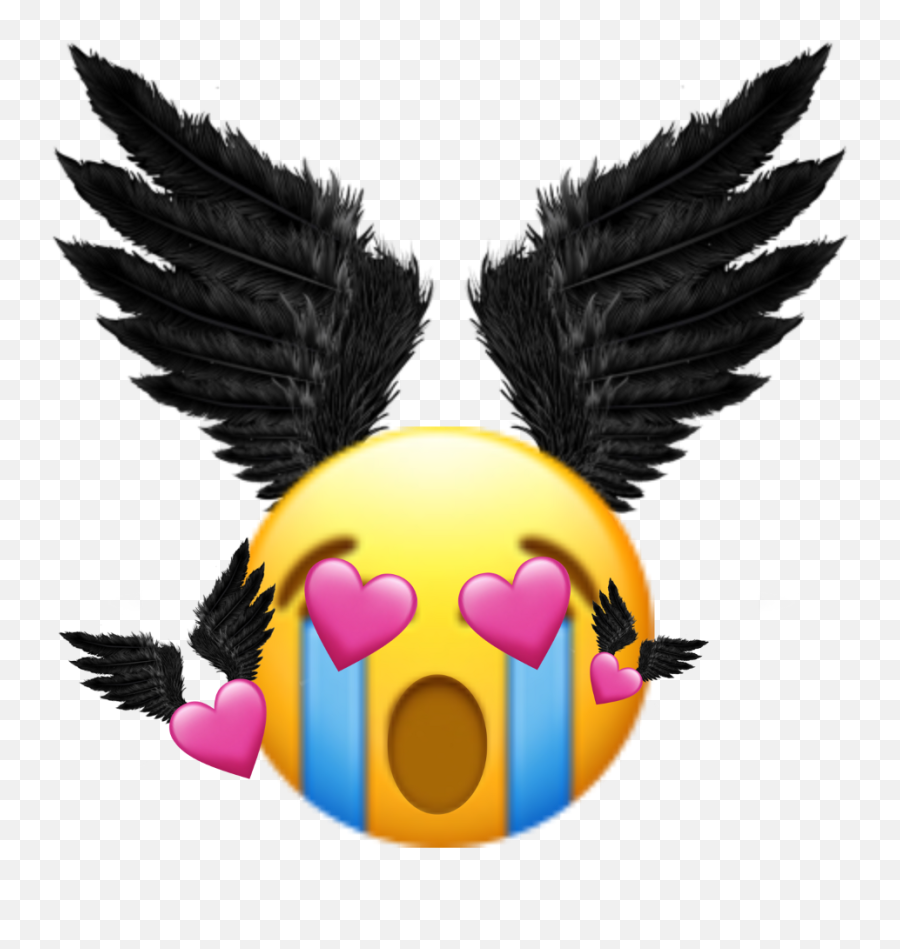 Love Cry Heart Cry Emoji Wing Wings - Vector Wings,Wings Emoji