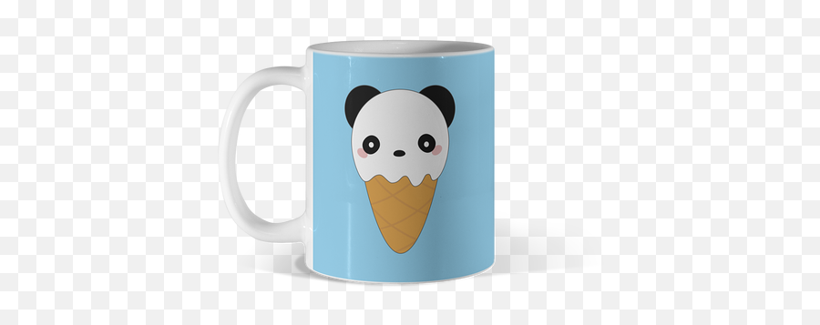 Blue Panda Mugs Design By Humans - Magic Mug Emoji,Eat Ice Cream Emoticon