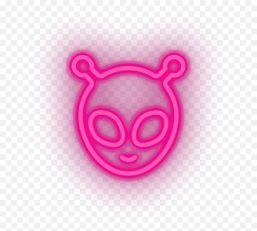 Alien Neon Sign - Dot Emoji,