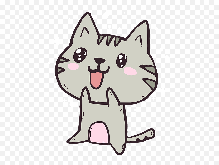 Derpy Kawaii Cat Whimsical Kitten Chibi - Chibi Kitten Anime Emoji,Chibi Emoji Cats