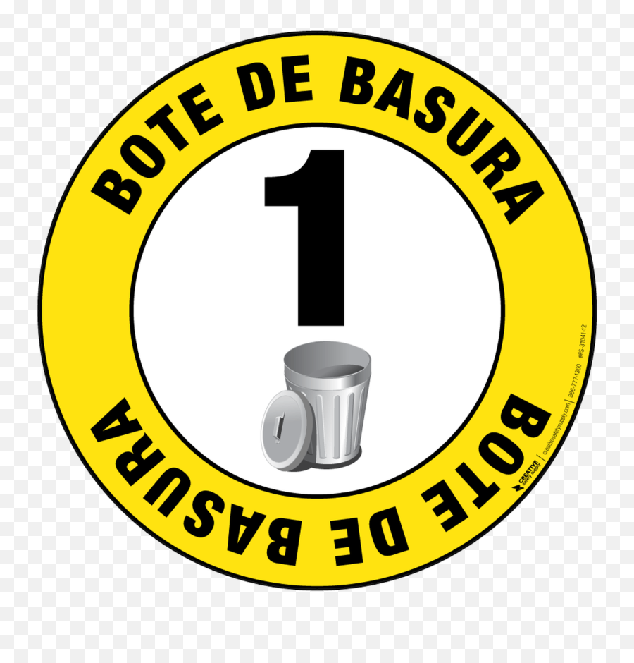 Bote De Basura Trash Can - Floor Sign With Numbering Radiation Symbol Emoji,Trash Emoji Png