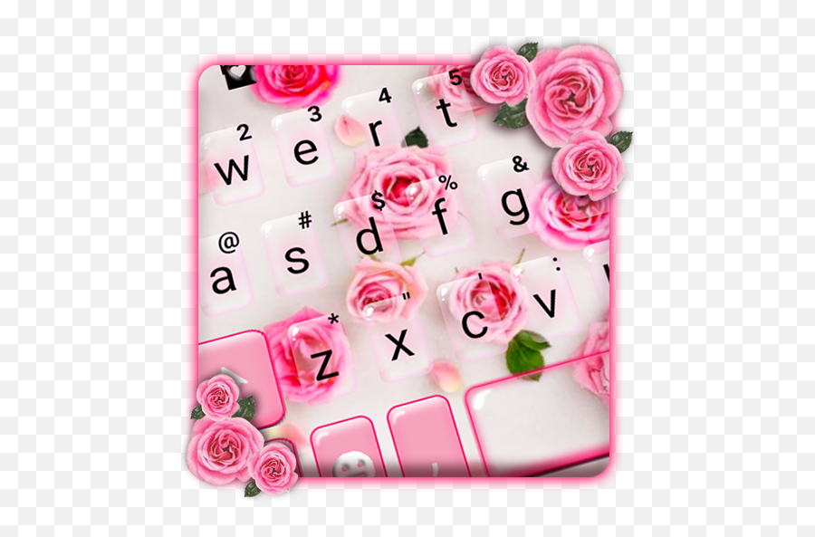 Updated Dainty Pink 3d Rose Keyboard Theme Pc Android - Girly Emoji,Pink Rose Emojis