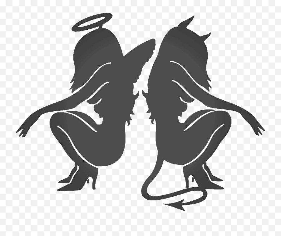 Download Free Png Decal Sticker Angel Devil Demon - Devil Demon And Angel Girl Emoji,Angel Devil Emoji
