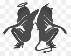 Download Free Png Decal Sticker Angel Devil Demon - Devil Demon And Angel Girl Emoji,Angel Devil Emoji