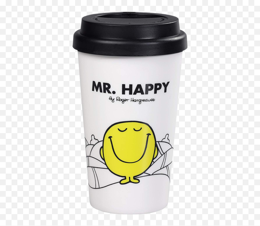Mr Men - Mr Happy Travel Mug Mr Men And Little Miss Emoji,Giggling Emoticon