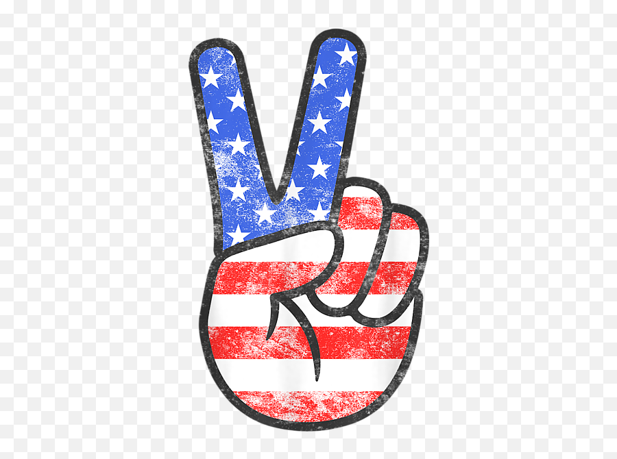 Patriotic American Flag Peace Sign Hand 4th Of July Emoji,4yh Of July Flag Emojis