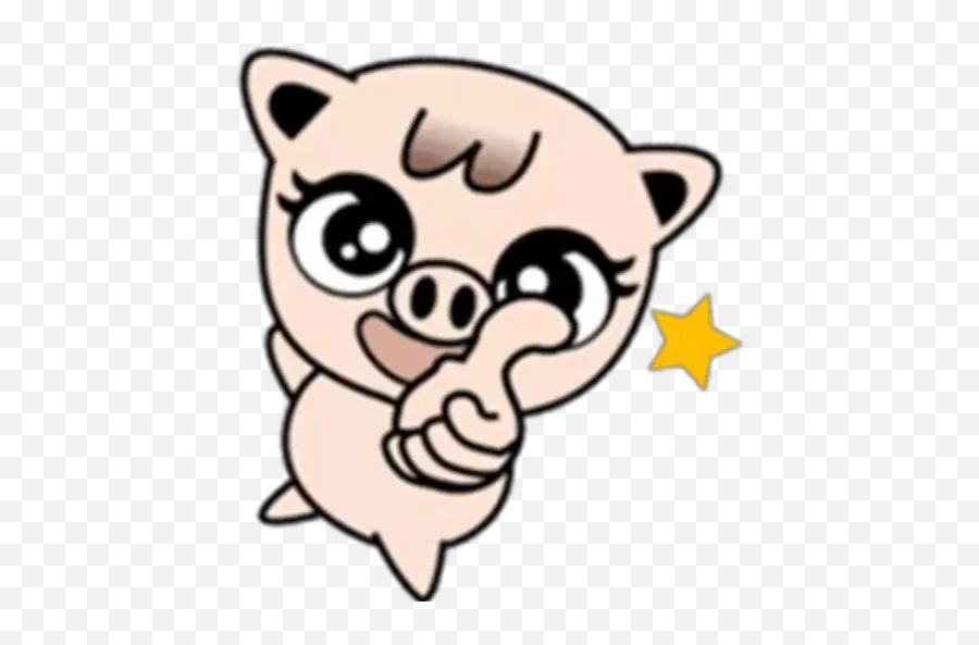Lovely Little Pig Stickers For Whatsapp Emoji,Pig Kawaaii Emoticon