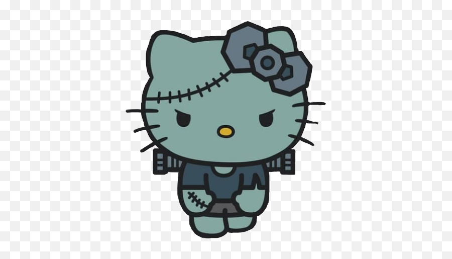 Goth Kitty Hellokitty Halloween Sticker By Cutegorl Emoji,Halloween Emojis Kawaii