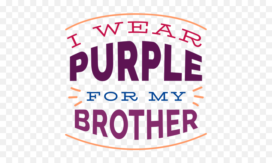 I Wear Purple For My Brother Sticker Badge Transparent Png Emoji,Emojis Brother