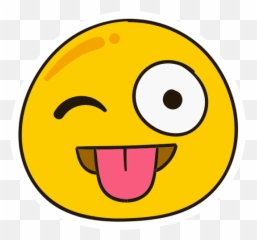 Smiley Tongue Out And Winking Sticker - Smiley Sticker Emoji,Tounge Emoji Png