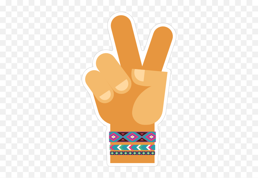 Hand Peace Sign Hippie Sticker - Sign Language Emoji,Peace Sign Emoticon