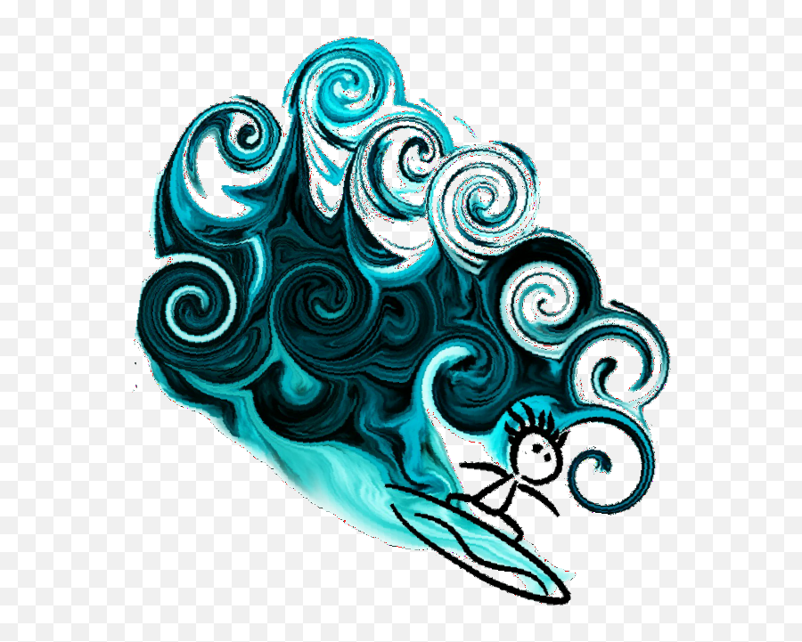 Surf Wave Sticker By Lucia Gloria Zivago - Decorative Emoji,Surf Wave Emoji