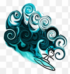 Surf Wave Sticker By Lucia Gloria Zivago - Decorative Emoji,Surf Wave Emoji