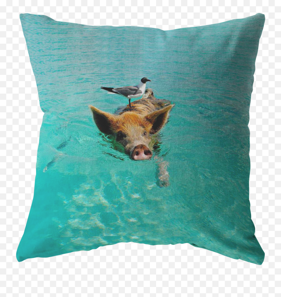 Swimming Pig Throw Pillow U2013 Mugzymugz Emoji,Throws A Animal Emoticon
