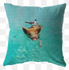 Swimming Pig Throw Pillow U2013 Mugzymugz Emoji,Throws A Animal Emoticon