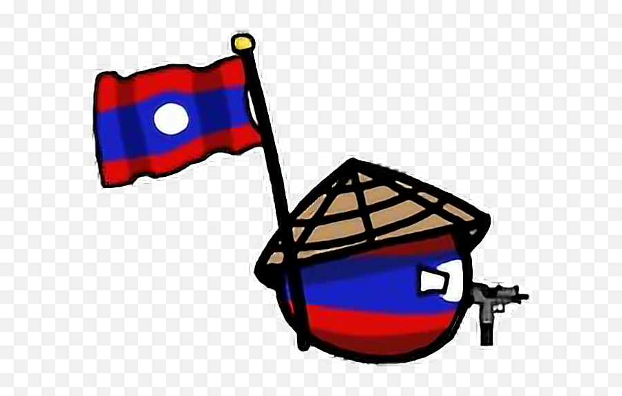 Laoball Countryballs Lao Sticker - Lao Country Ball Emoji,Laos Flag Emoji