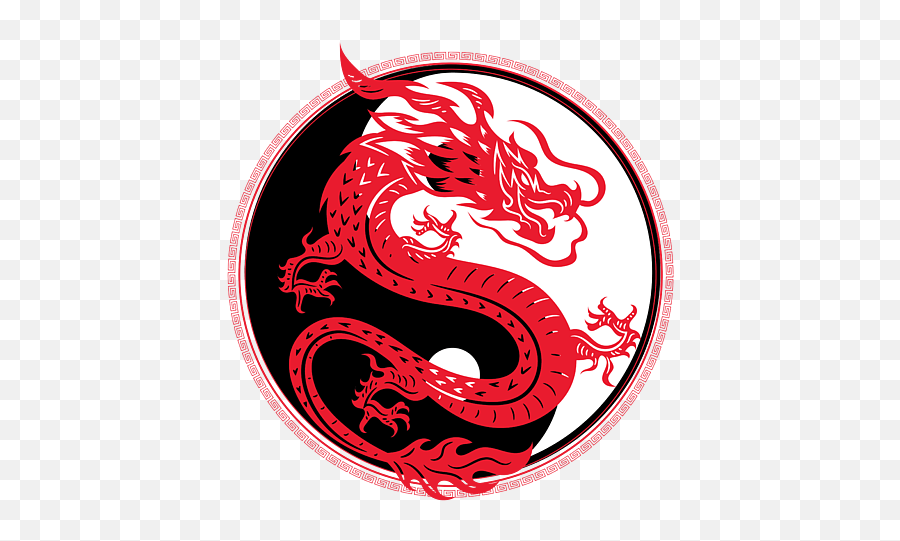 Yin Yang Dragon China Harmony Taoism Daoism Gift T - Shirt Chinese Dragon Emoji,Tai Chi Emoticon