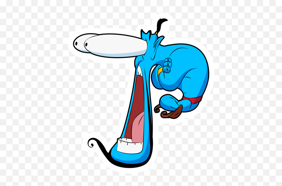 Aladdin Shocked Genie Sticker - Sticker Mania Aladdin Genie Sticker Emoji,Hei Showing Emotion