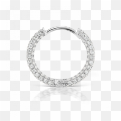 95mm Diamond Five Row Pavé Ring Bottom Hinge Maria Tash - Solid Emoji,Emotion Ring White