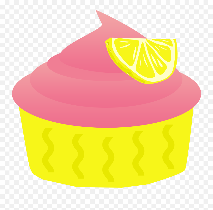 Pink And Yellow Cupcake Clipart - Pink Lemonade Cupcake Clipart Emoji,How To Emoticon Cupcakes