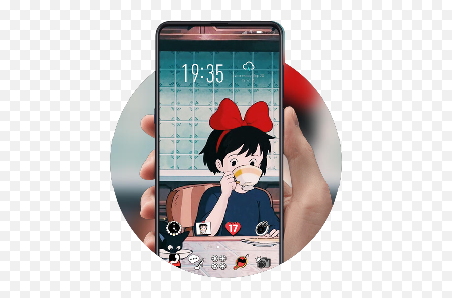 Girl And Cat Eat Breakfast Theme Anime Movie Apk 201 - Iphone11 Emoji,Emotion Anime Background