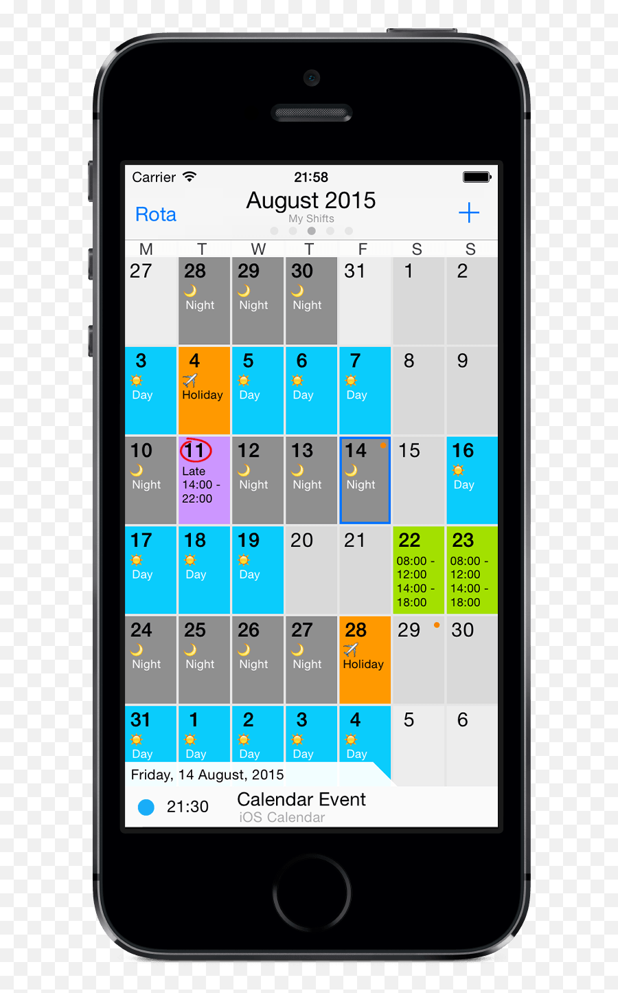 Rota Calendar Work Shift Manager Ios App Developer Blog Iphone Emoji